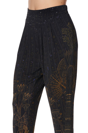 HAREM PANTS WITH FRONT PLEATS BEADS OF LOVE