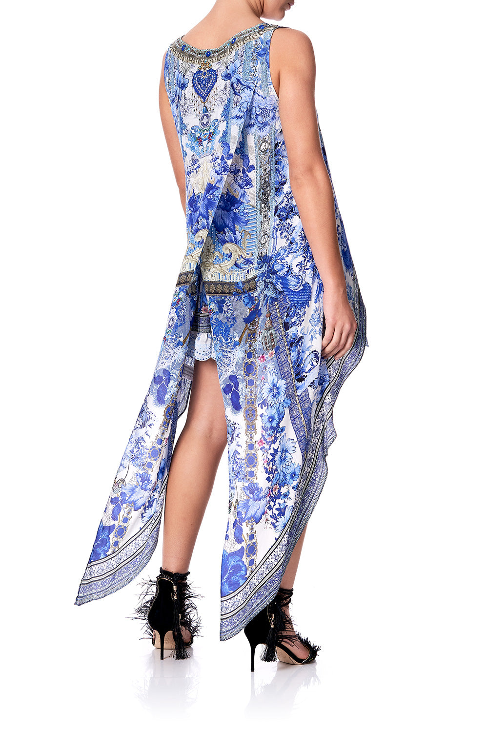 HIGH LOW CROSS BACK TOP PAINTED PROVINCIAL