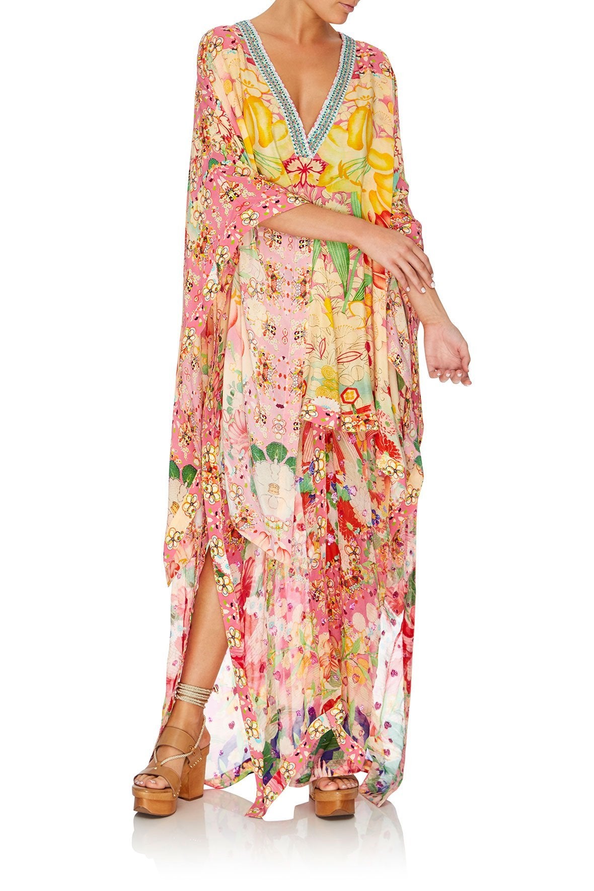 HIGH LOW HEM V-NECK KAFTAN KIMONO KISSES
