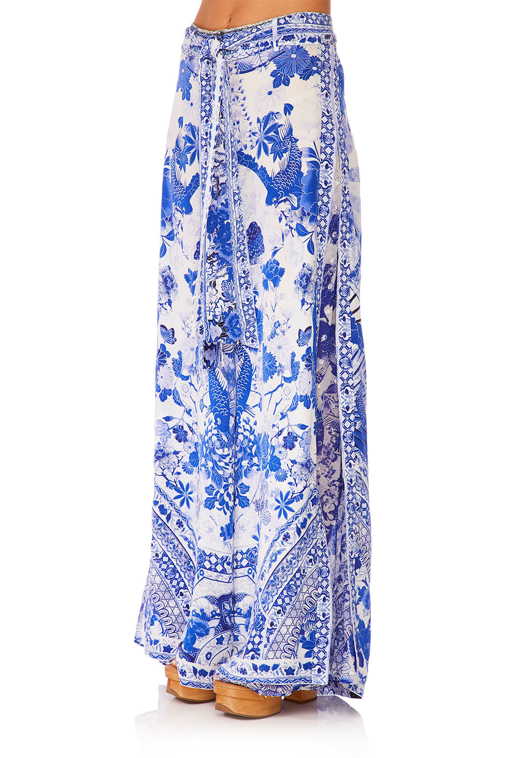 CAMILLA HIGH WAISTED TROUSER WITH GODET THE FAN SEA