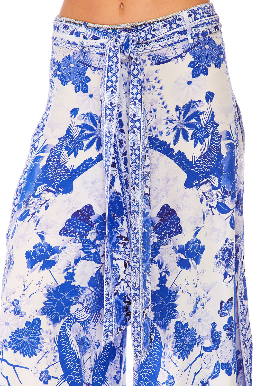 CAMILLA HIGH WAISTED TROUSER WITH GODET THE FAN SEA