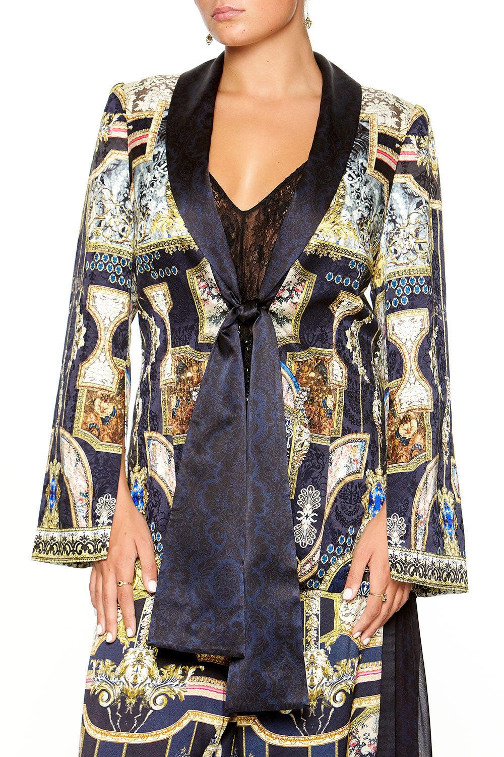 TIE FRONT JACKET MIDNIGHT MEETING