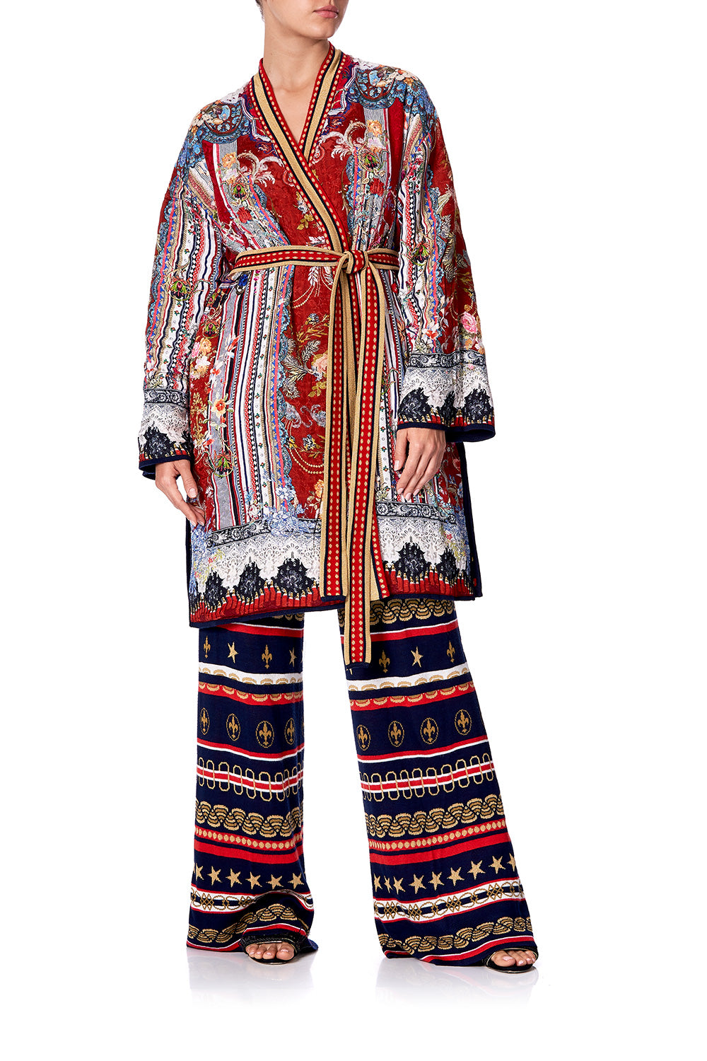 KNITTED REVERSIBLE JACKET WITH BELT COSTUME PARTY