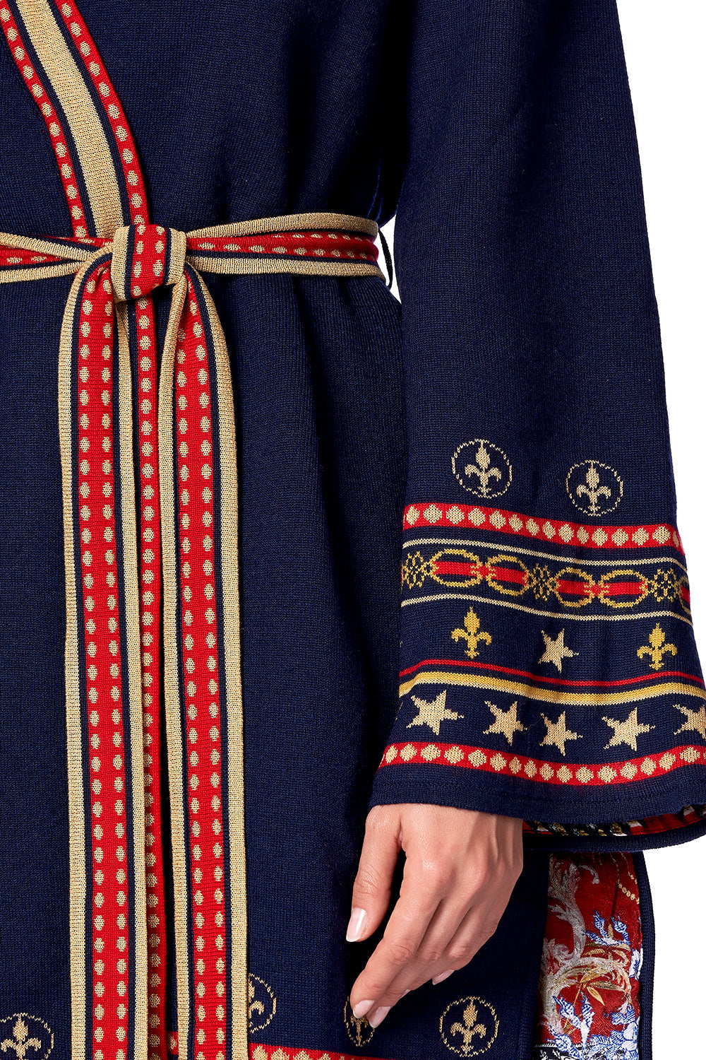 KNITTED REVERSIBLE JACKET WITH BELT COSTUME PARTY