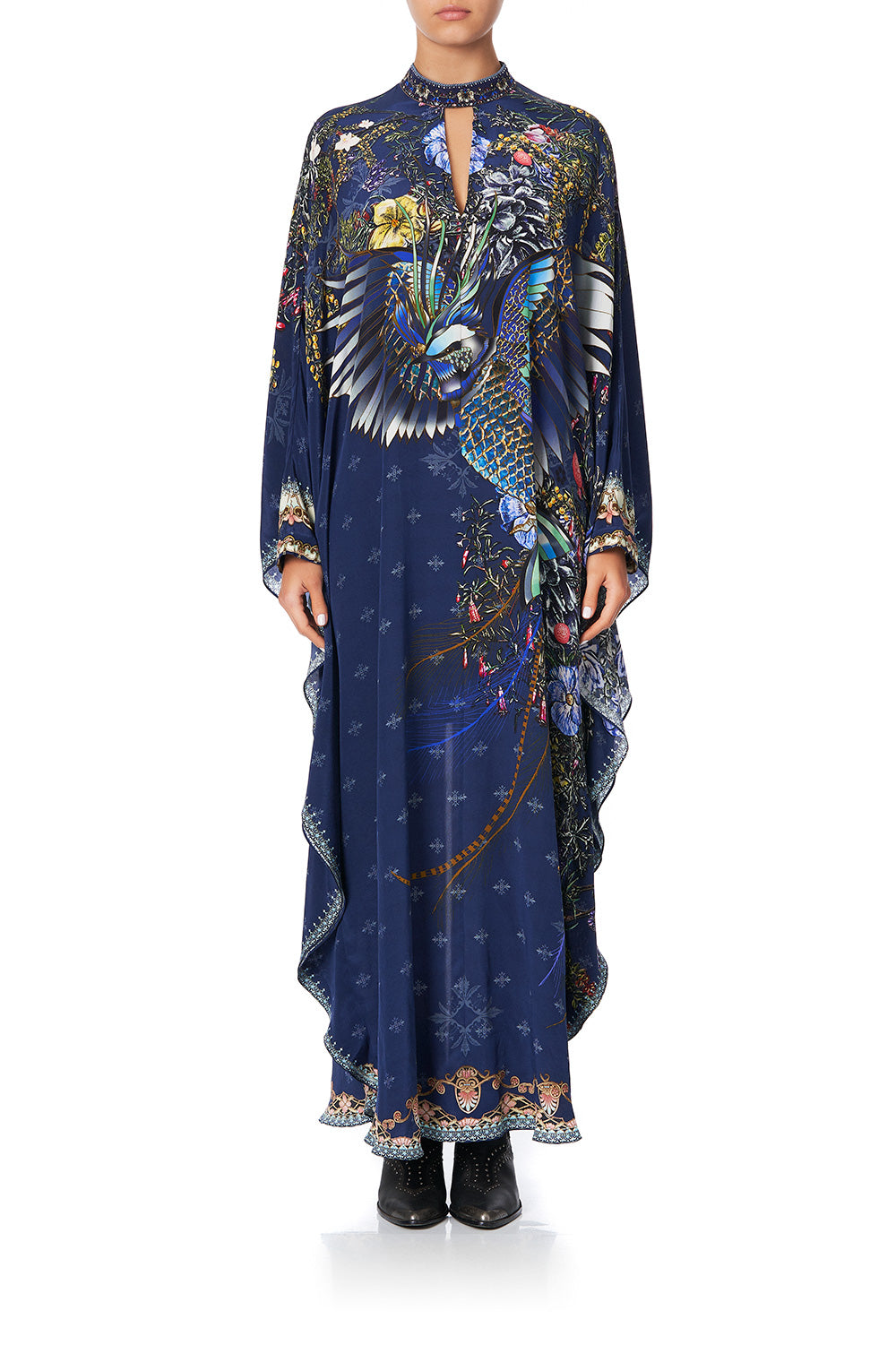 KAFTAN WITH HIGH COLLAR STAND SOUTHERN TWILIGHT