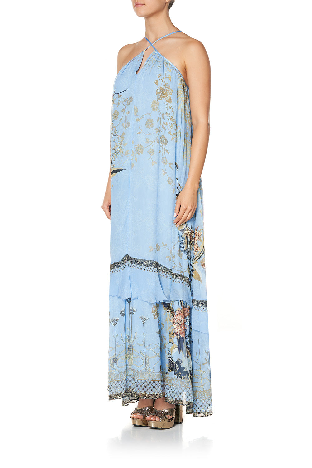 KEYHOLE NECK LONG DRESS FAIRY FOUNTAIN