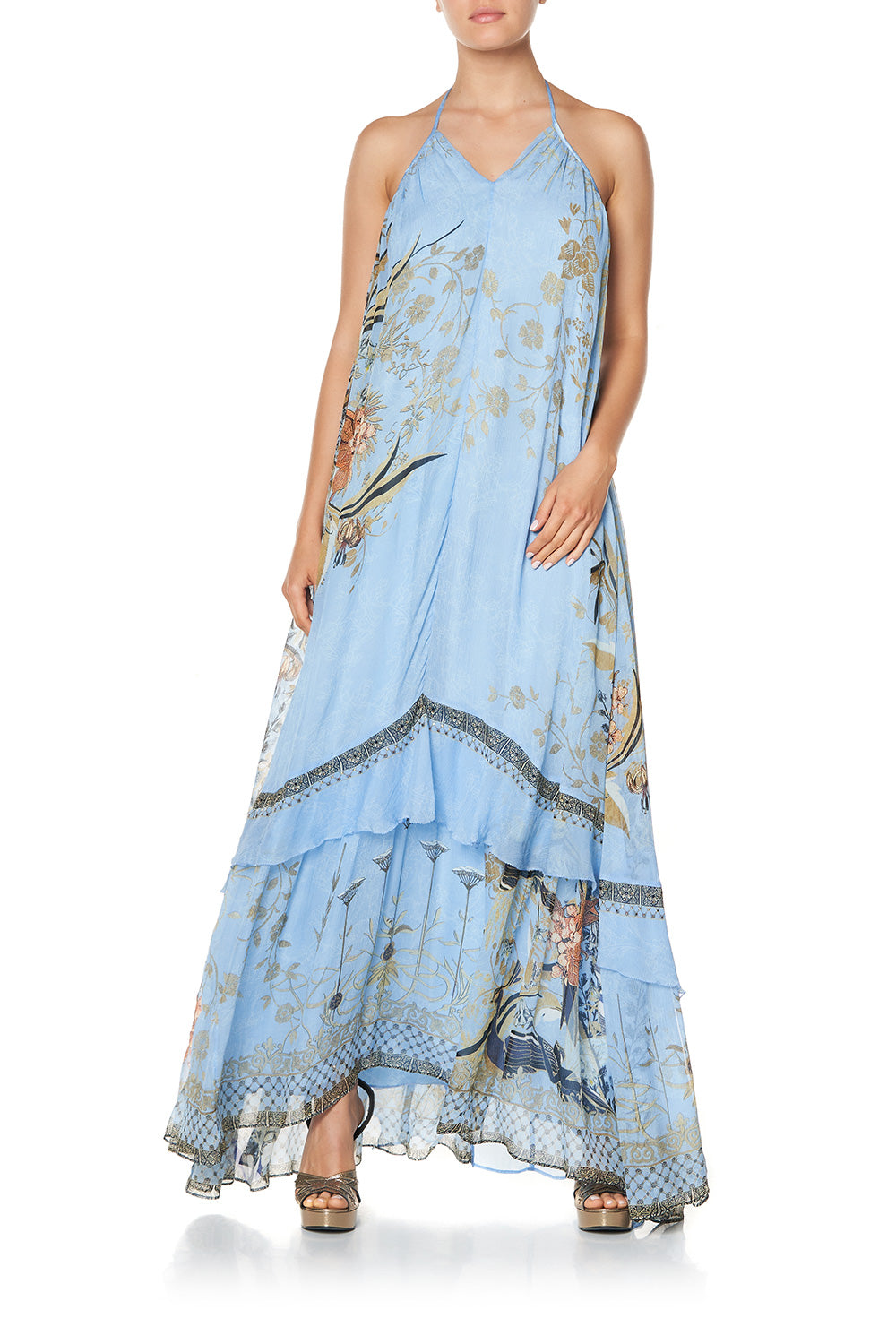 KEYHOLE NECK LONG DRESS FAIRY FOUNTAIN