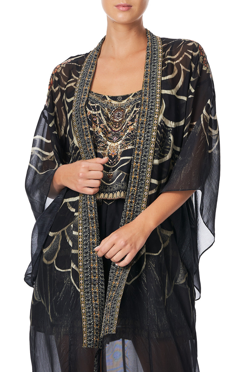 KIMONO COAT UNDER A FULL MOON