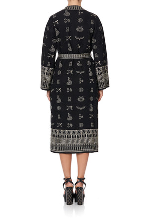 KNIT JACQUARD ROBE WITH WIDE SLEEVE YOU'VE GOT MAIL