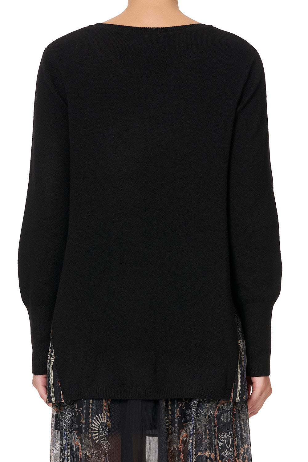 KNIT JUMPER WITH SILK GODET SON OF SEVEN QUEENS