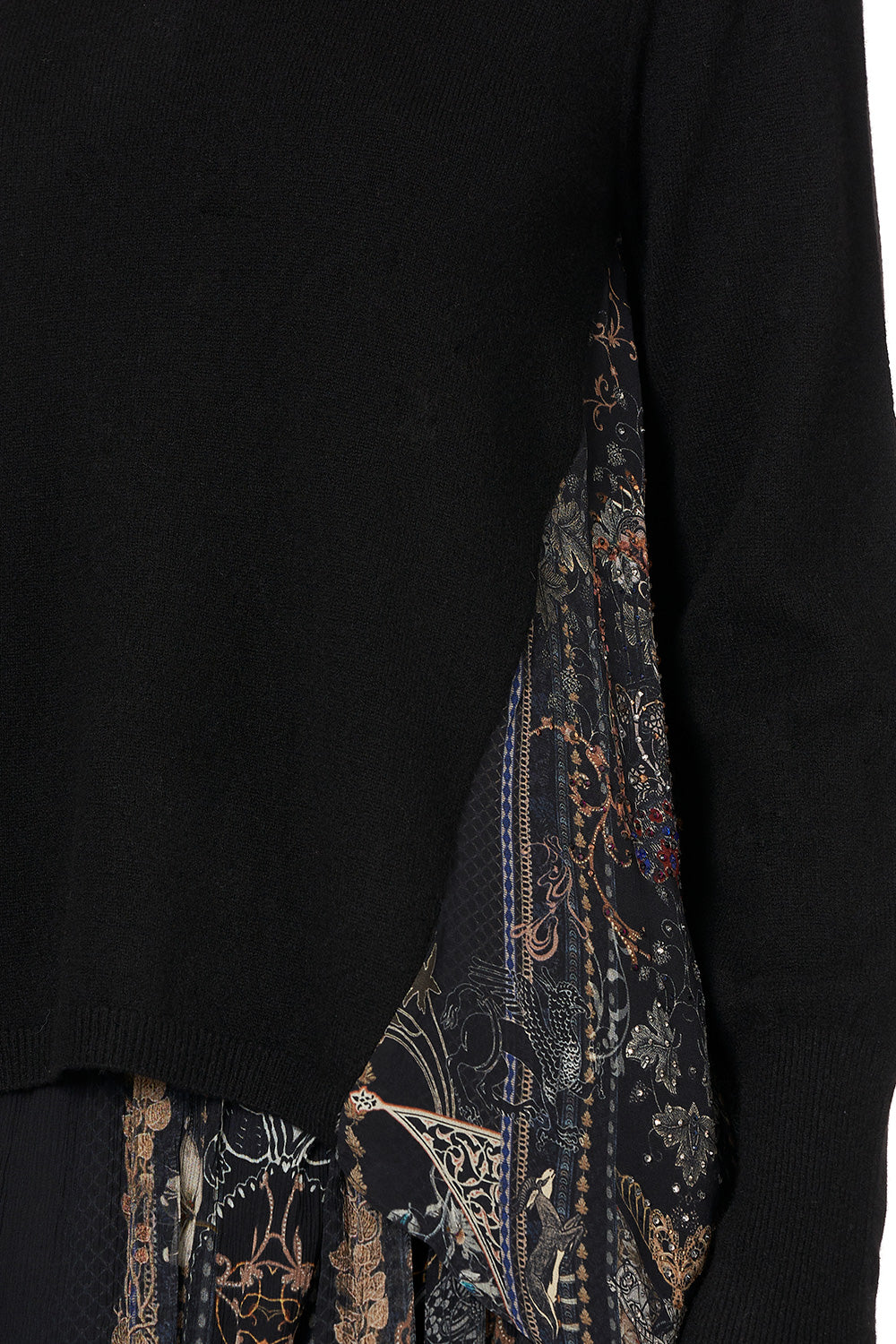 KNIT JUMPER WITH SILK GODET SON OF SEVEN QUEENS