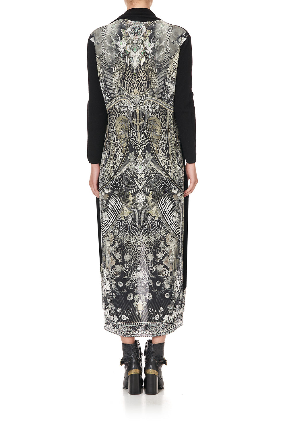 KNITTED CASUAL JACKET WITH SILK BACK ONE TRIBE