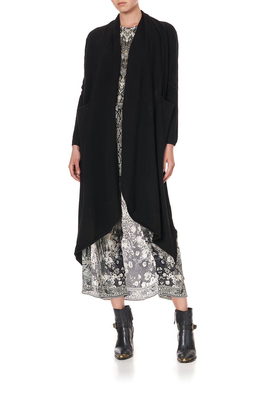 KNITTED CASUAL JACKET WITH SILK BACK ONE TRIBE