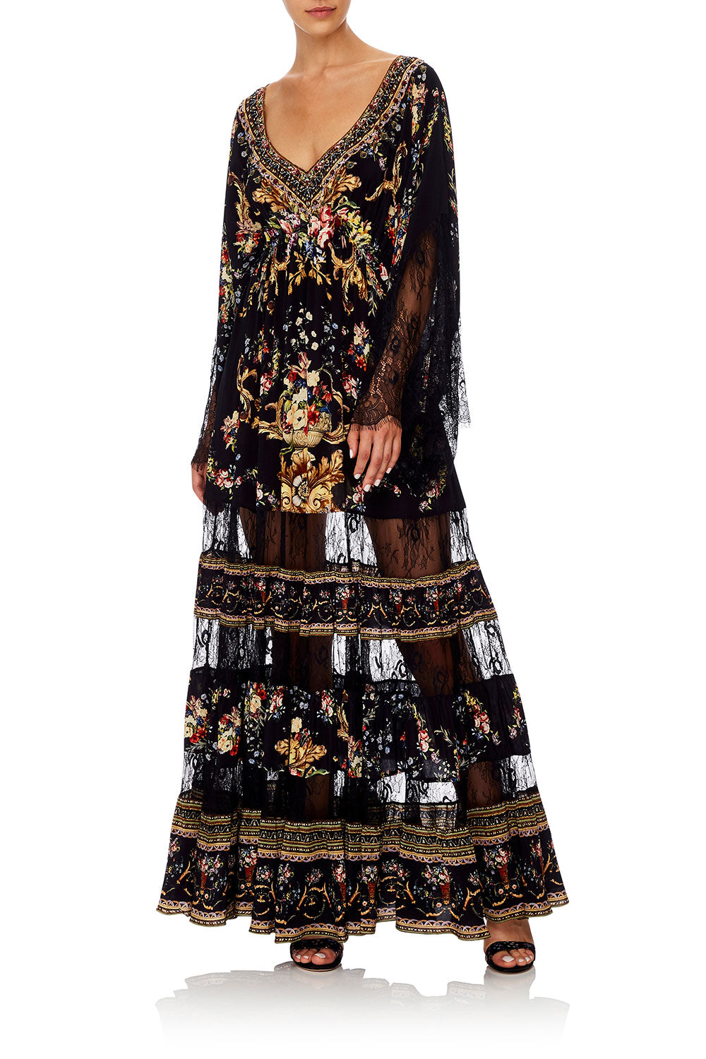 LACE PANEL DRESS FRIEND IN FLORA