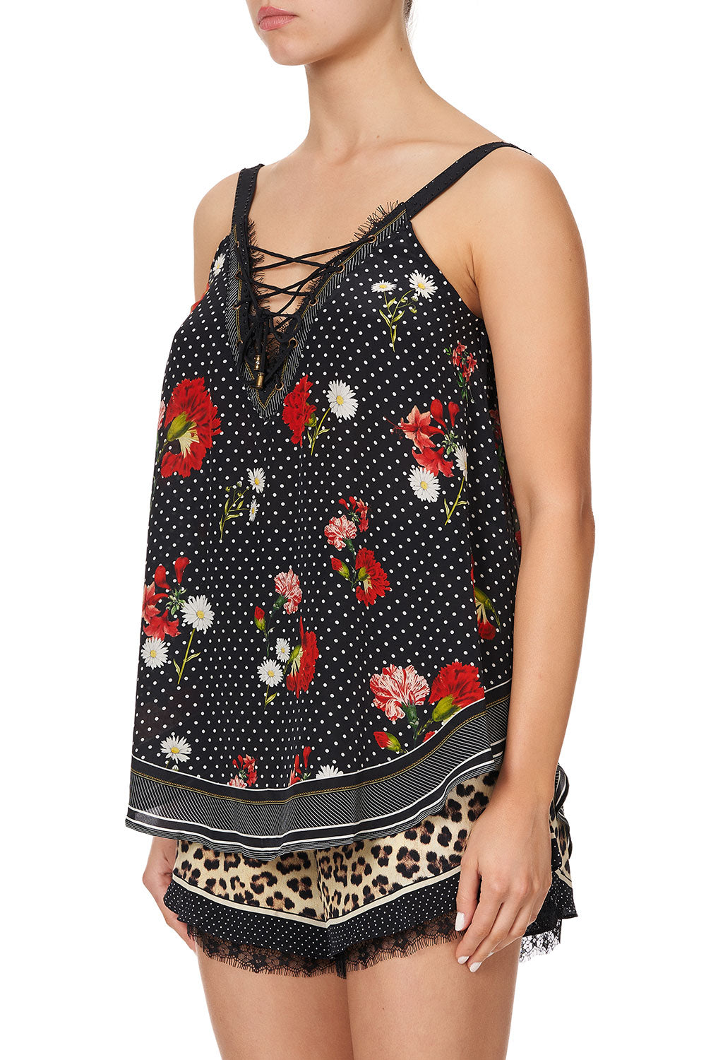 LACE UP EYELET CAMI COASTAL PARISIENNE