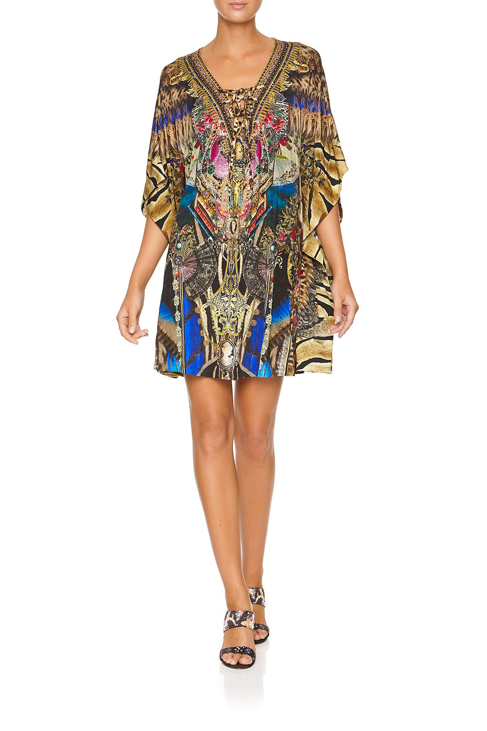CAMILLA LACE UP KAFTAN WITH ROUND HEM STRONGER TOGETHER