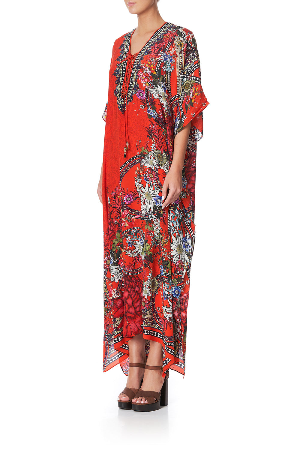 LACE UP KAFTAN WONDERING WARATAH