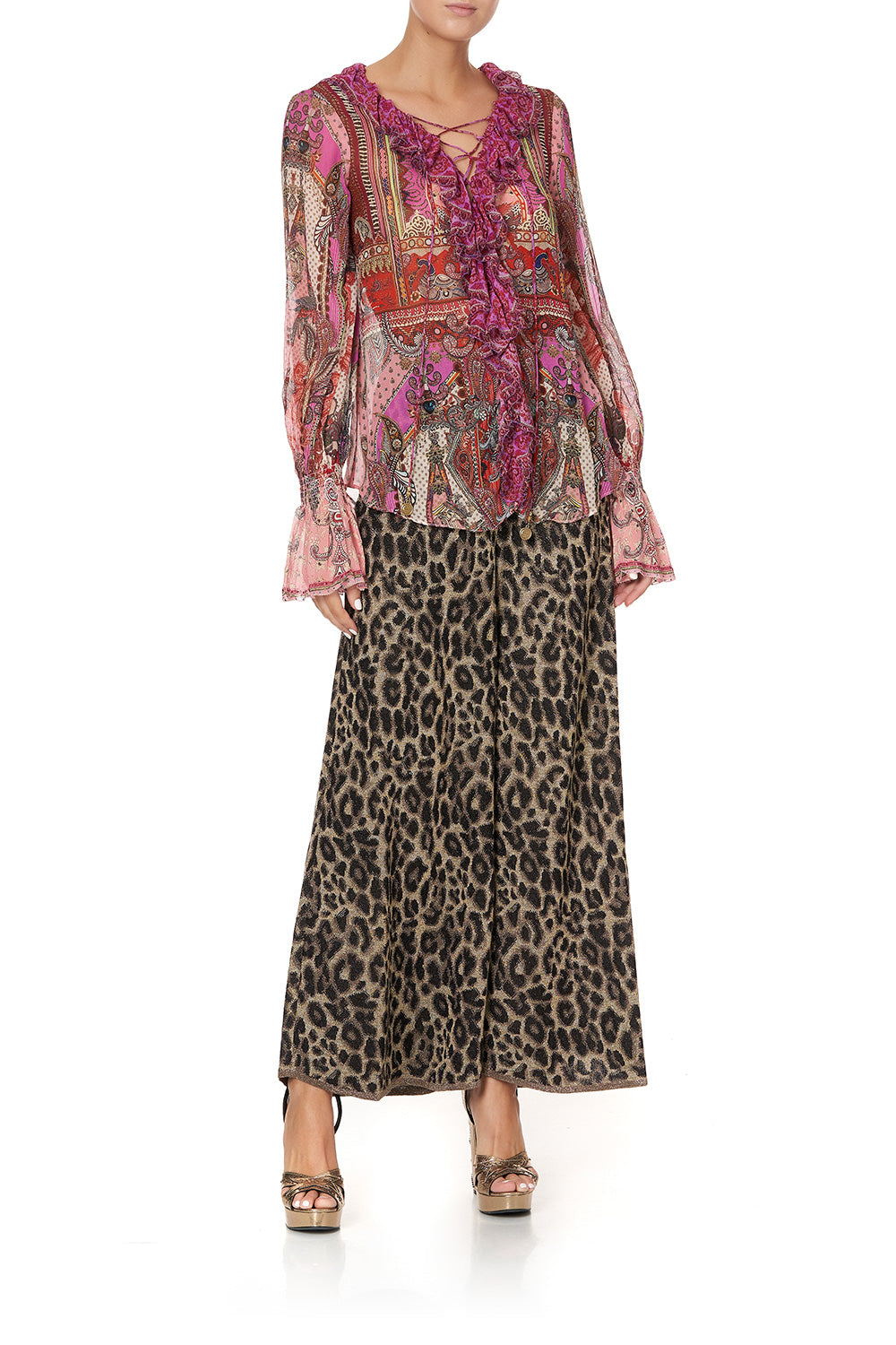 LACE UP RUFFLE BLOUSE LOTUS LOVERS