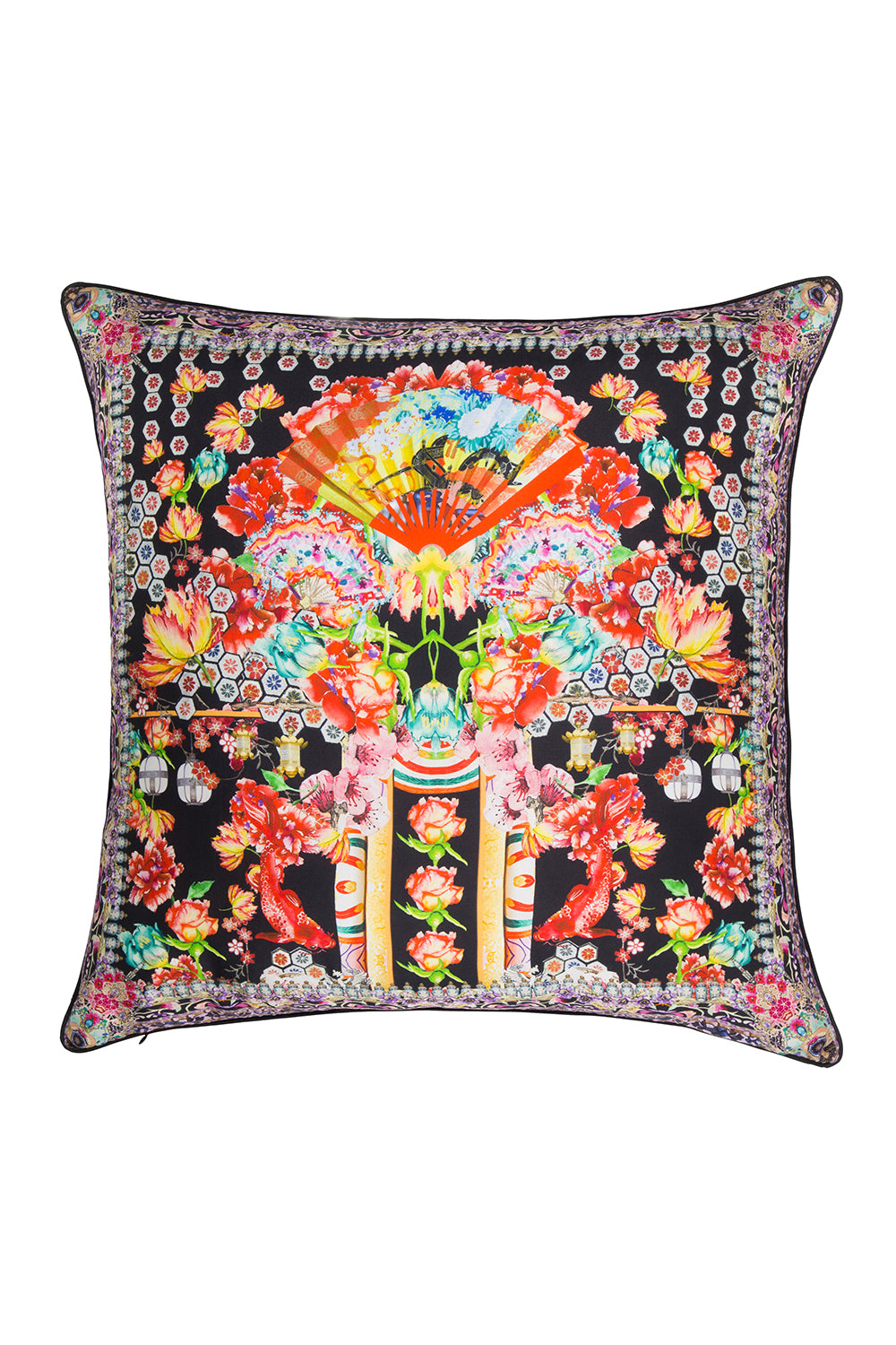 LARGE SQUARE CUSHION PAINTED LAND