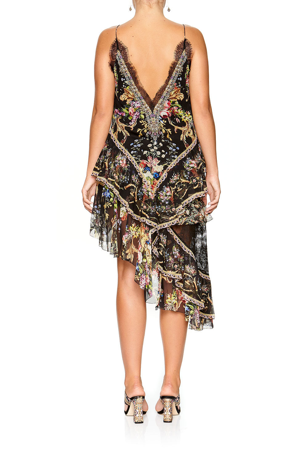 CAMILLA LAYERED ASYMMETRICAL DRESS FRIEND IN FLORA