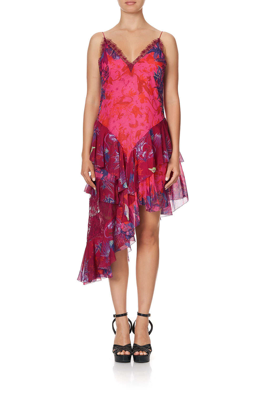 LAYERED ASYMMETRICAL DRESS TROPIC OF NEON