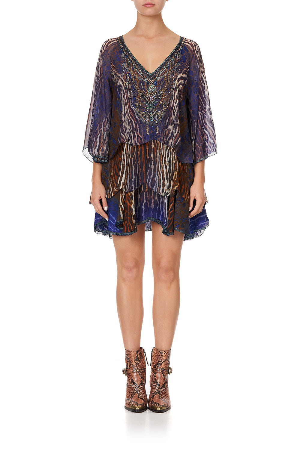 LAYERED FRILL SHORT DRESS KOMODO QUEEN