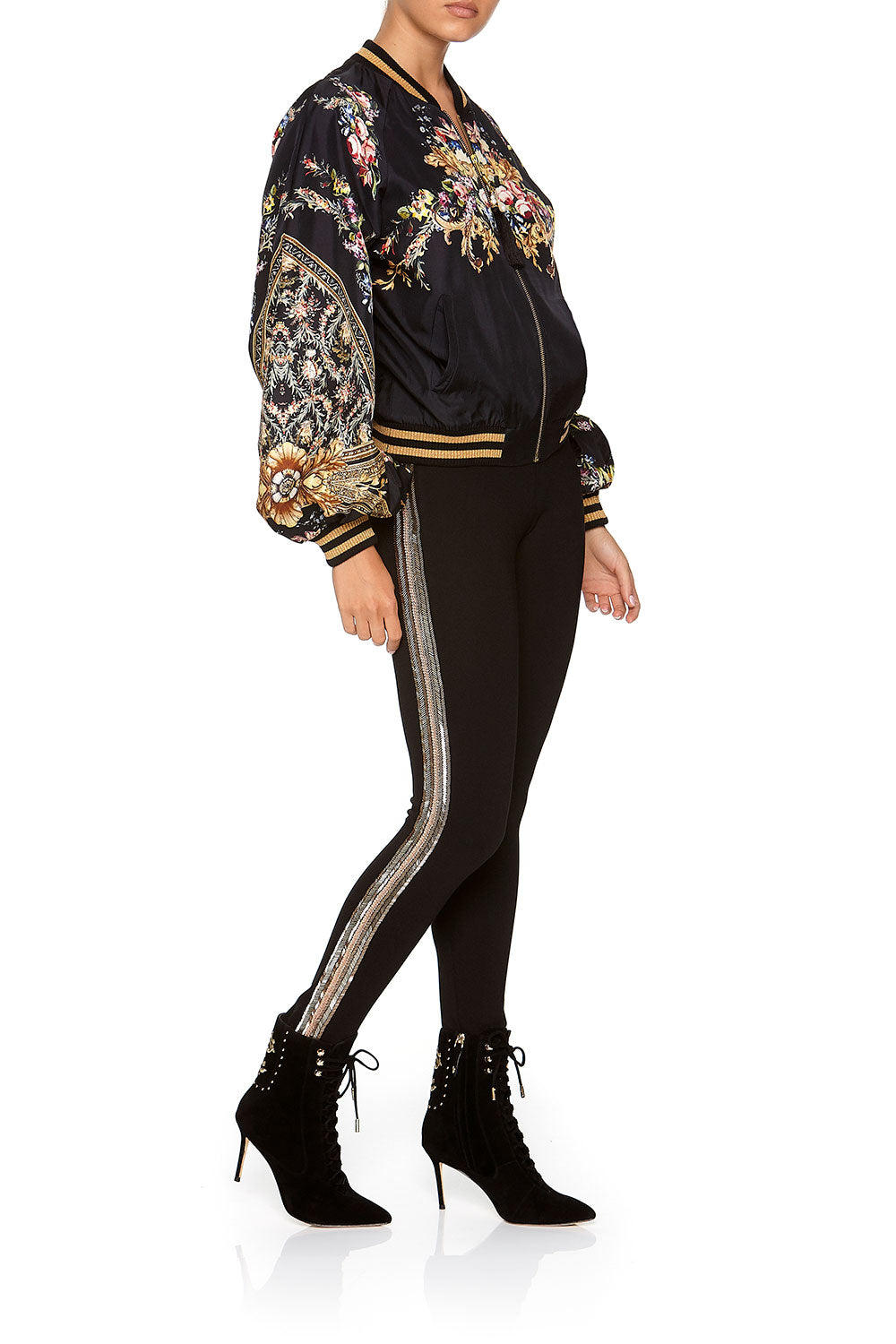 PONTE LEGGINGS WITH SIDE DETAIL FRIEND IN FLORA