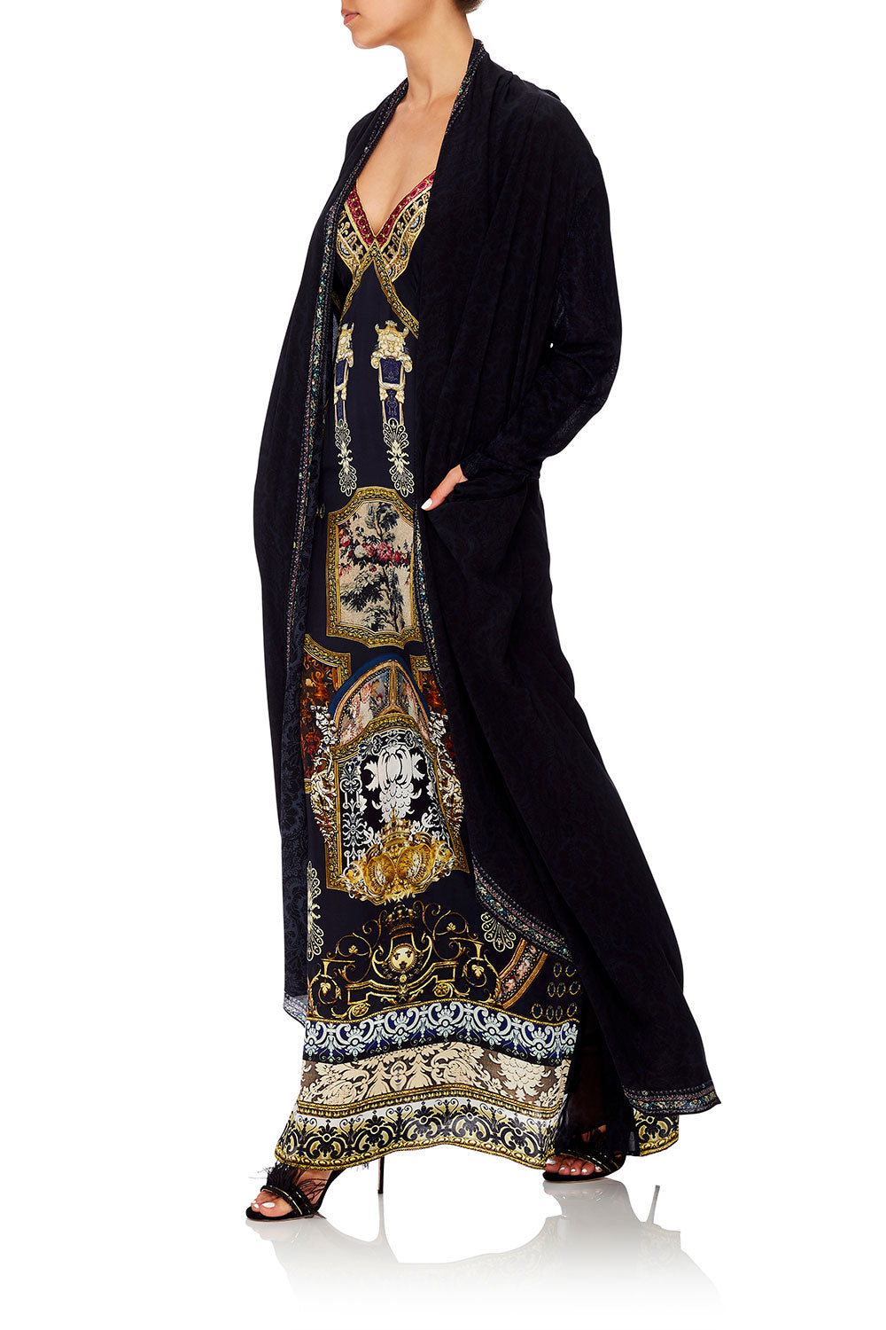 CAMILLA LONG CASUAL JACKET WITH POCKETS MIDNIGHT MEETING