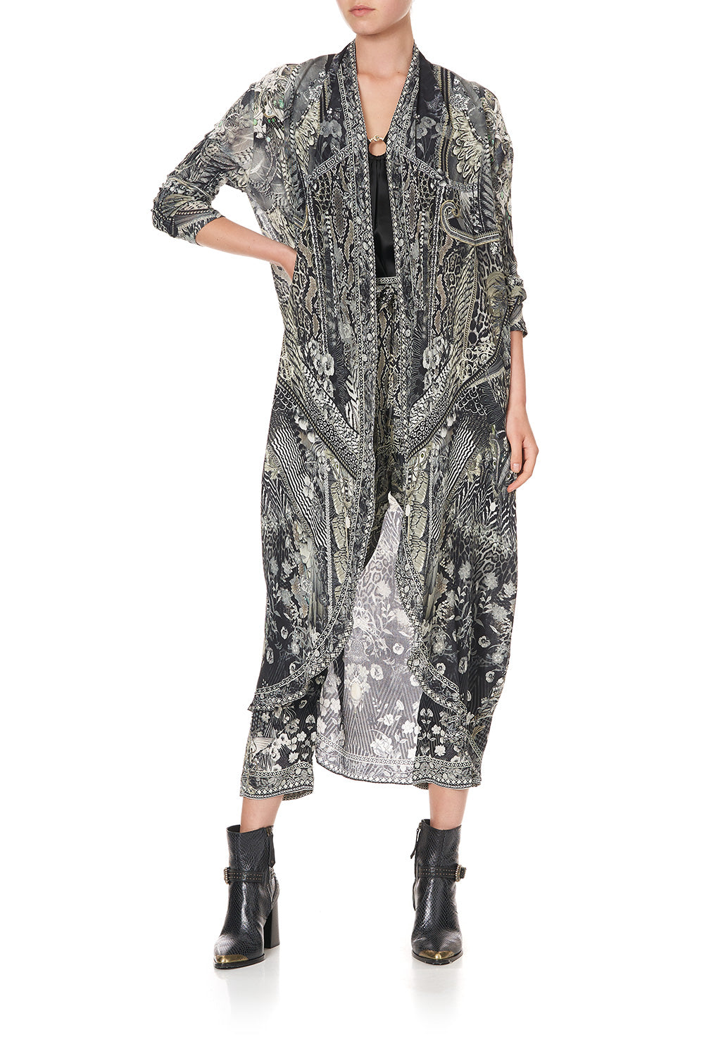 LONG CASUAL JACKET WITH POCKETS ONE TRIBE