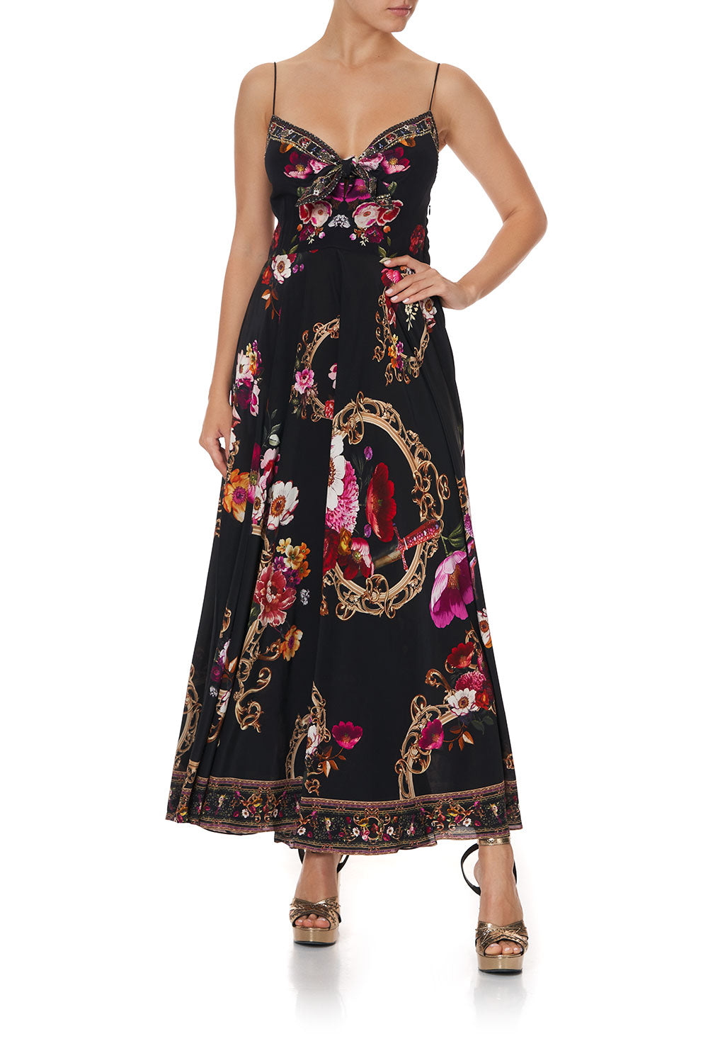 LONG DRESS WITH TIE FRONT MIRROR MIRROR