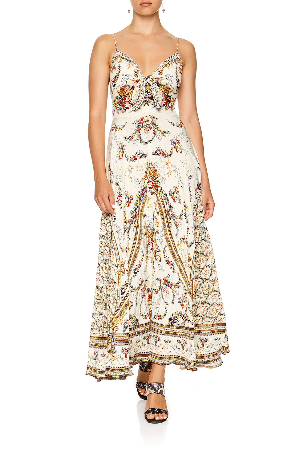 LONG DRESS WITH TIE FRONT OLYMPE ODE