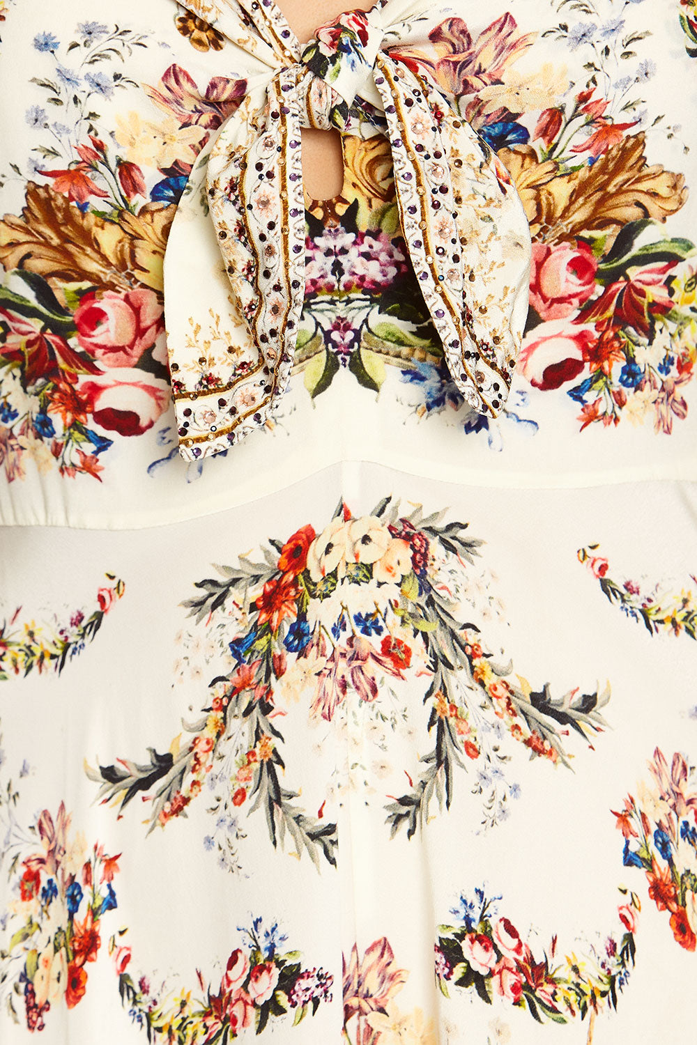 LONG DRESS WITH TIE FRONT OLYMPE ODE