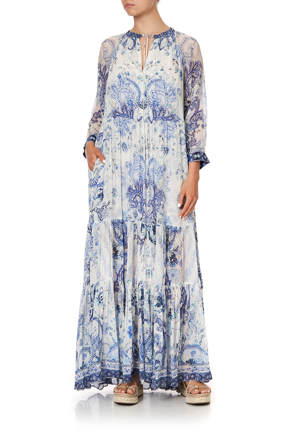 LONG GATHERED PANEL DRESS TALKING ABOUT A REVOLUTION