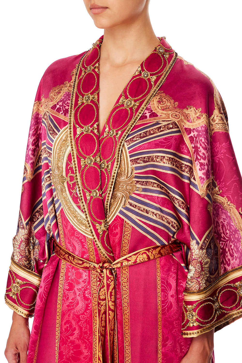 CAMILLA LONG ROBE WITH NARROW COLLAR LOUNGE HOUR