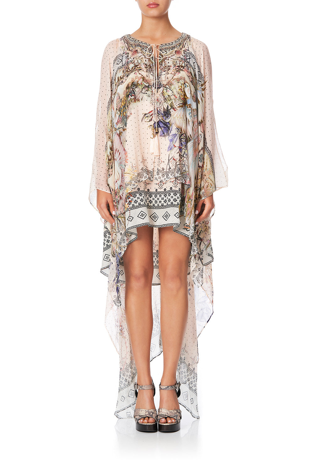 LONG SHEER OVERLAY DRESS KINDRED SKIES