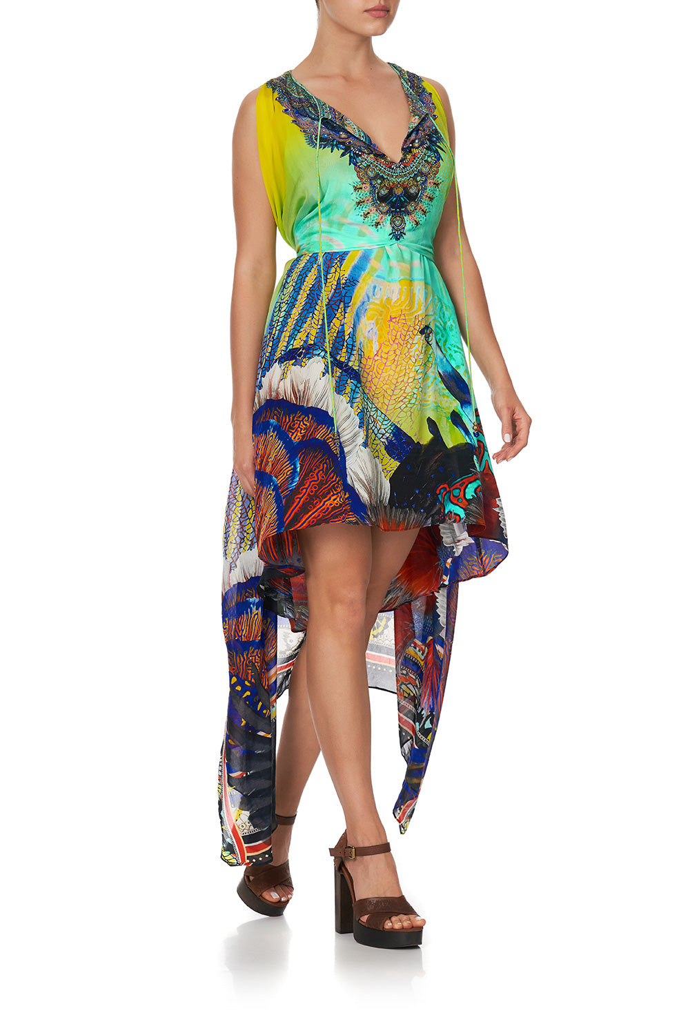 LONG SHEER OVERLAY DRESS SOUTHERN MERMAID