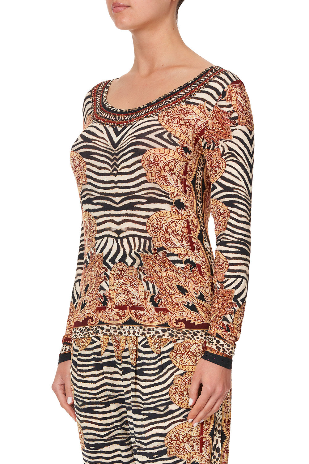 LONG SLEEVE FITTED TOP WILD FIRE