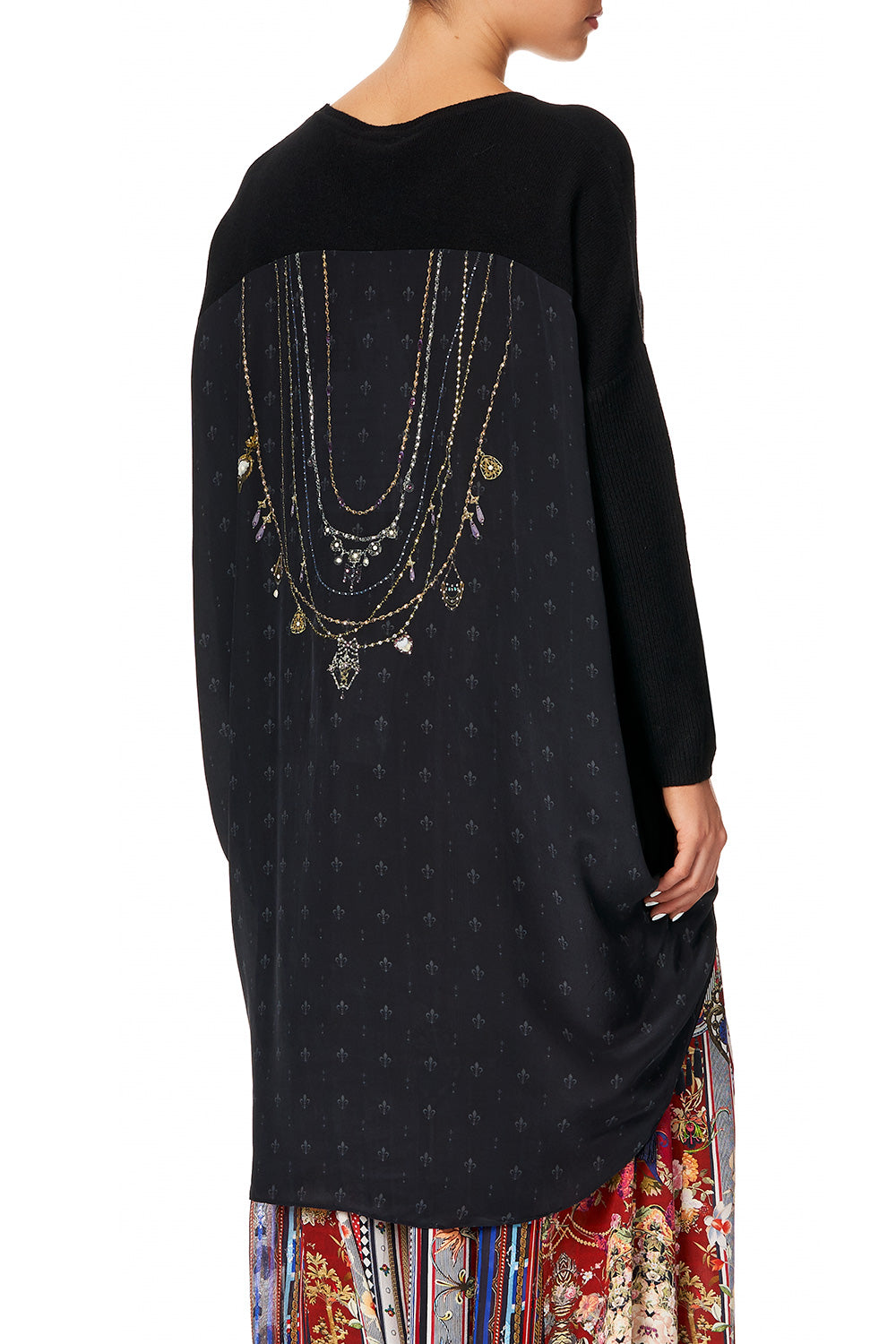 CAMILLA LONG SLEEVE JUMPER WITH PRINT BACK COSTUME PARTY