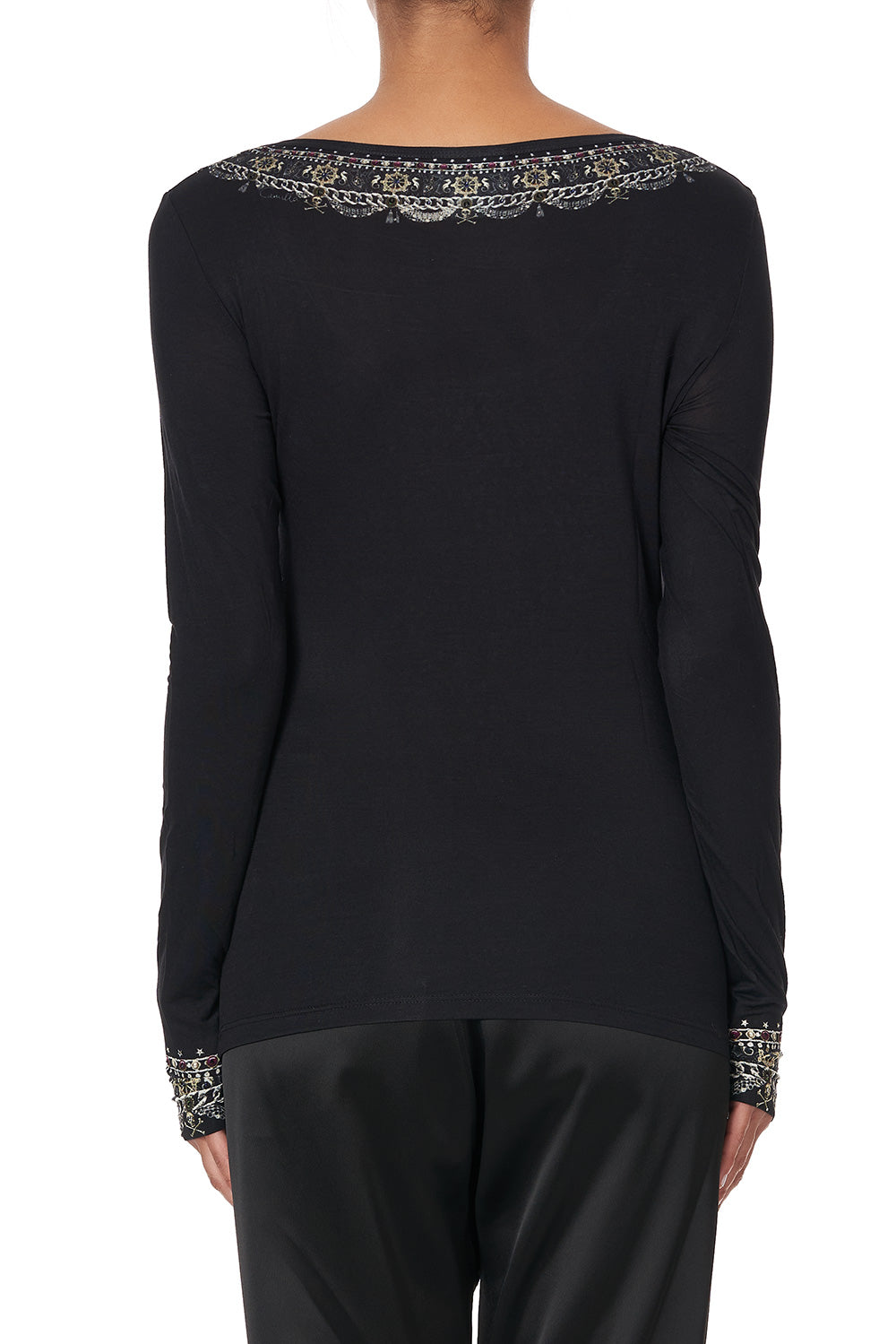 LONG SLEEVE TOP WITH THUMBHOLE MIDNIGHT PEARL