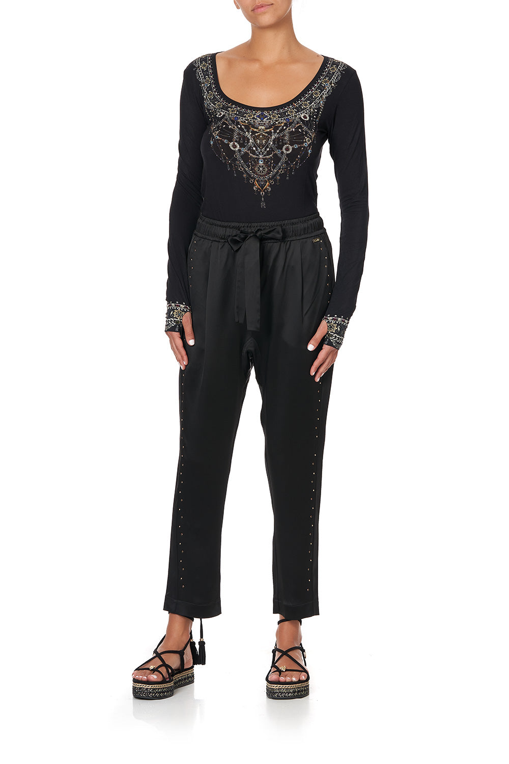 LONG SLEEVE TOP WITH THUMBHOLE MIDNIGHT PEARL