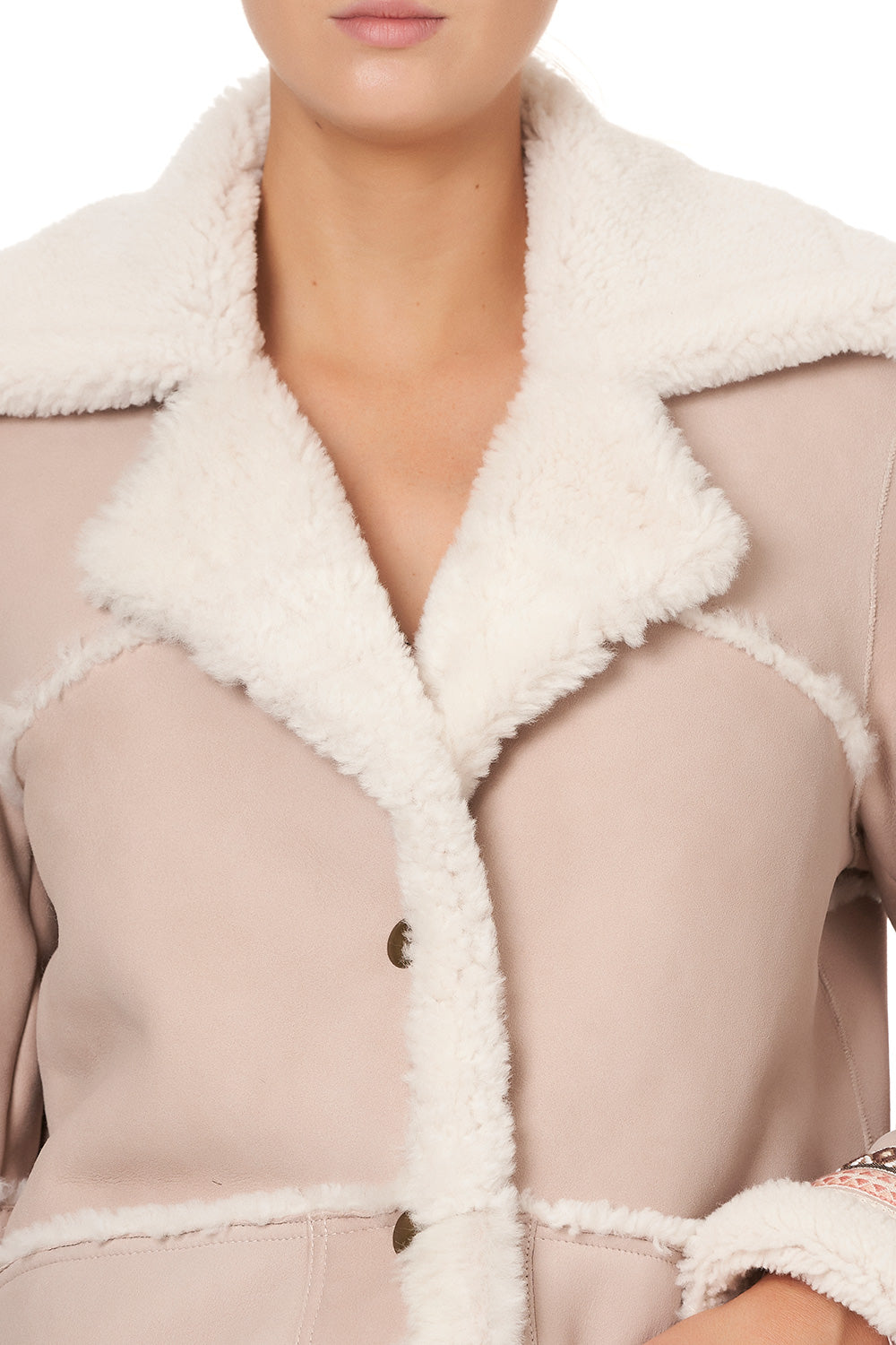 LONG SUEDE SHEARLING COAT ISTENANYA