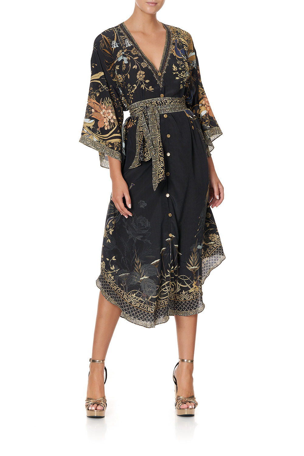 LOOSE BUTTON THROUGH DRESS THE JEWELLED ARROW