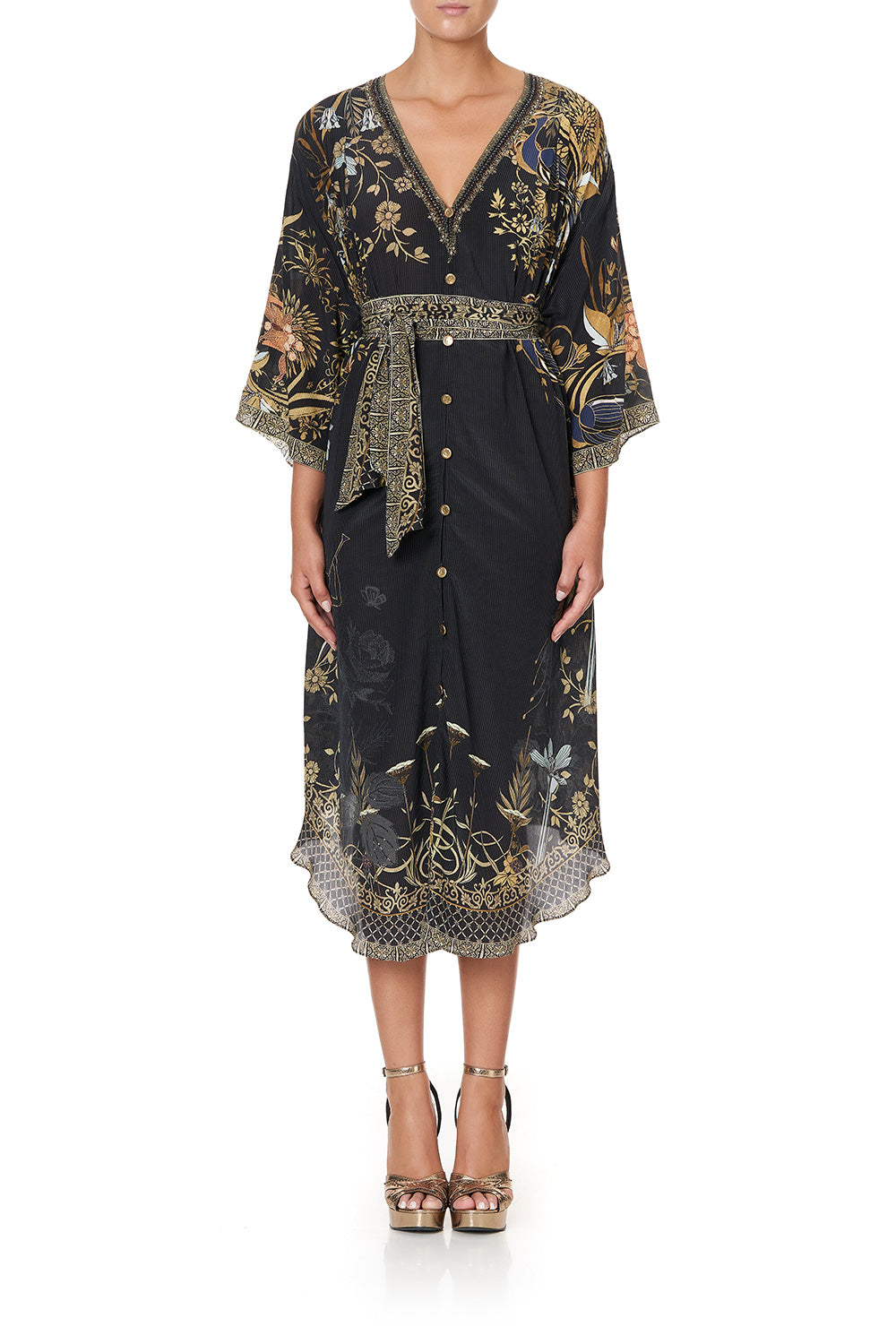 LOOSE BUTTON THROUGH DRESS THE JEWELLED ARROW