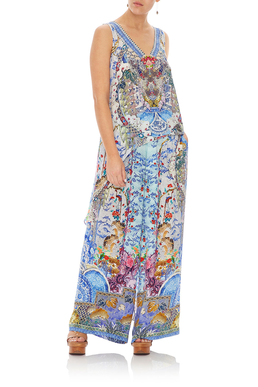 CAMILLA LOUNGE TROUSER W/ TIE WAIST GEISHA GATEWAYS