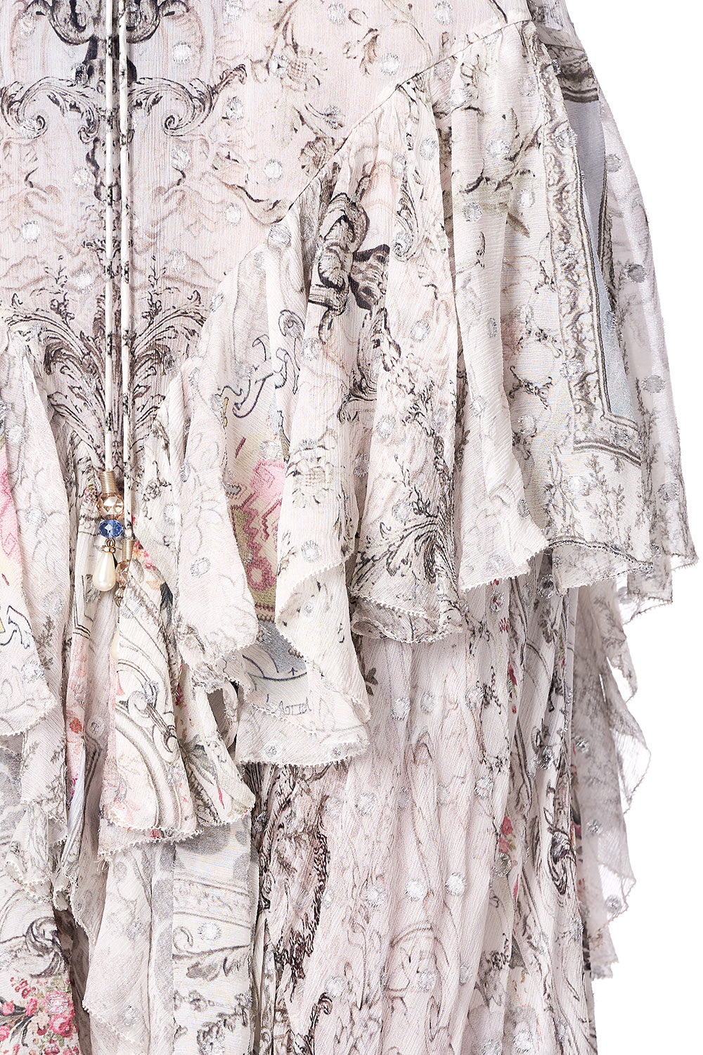 MAXI SKIRT WITH DOUBLE FRILL CRYSTAL CASTLE