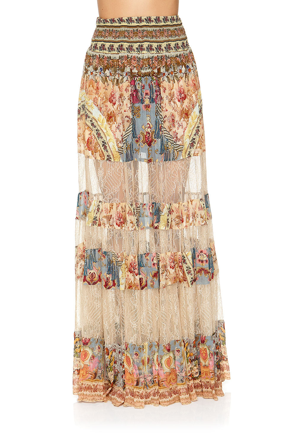 MAXI SKIRT WITH LACE INSERTS JEANNE QUEEN