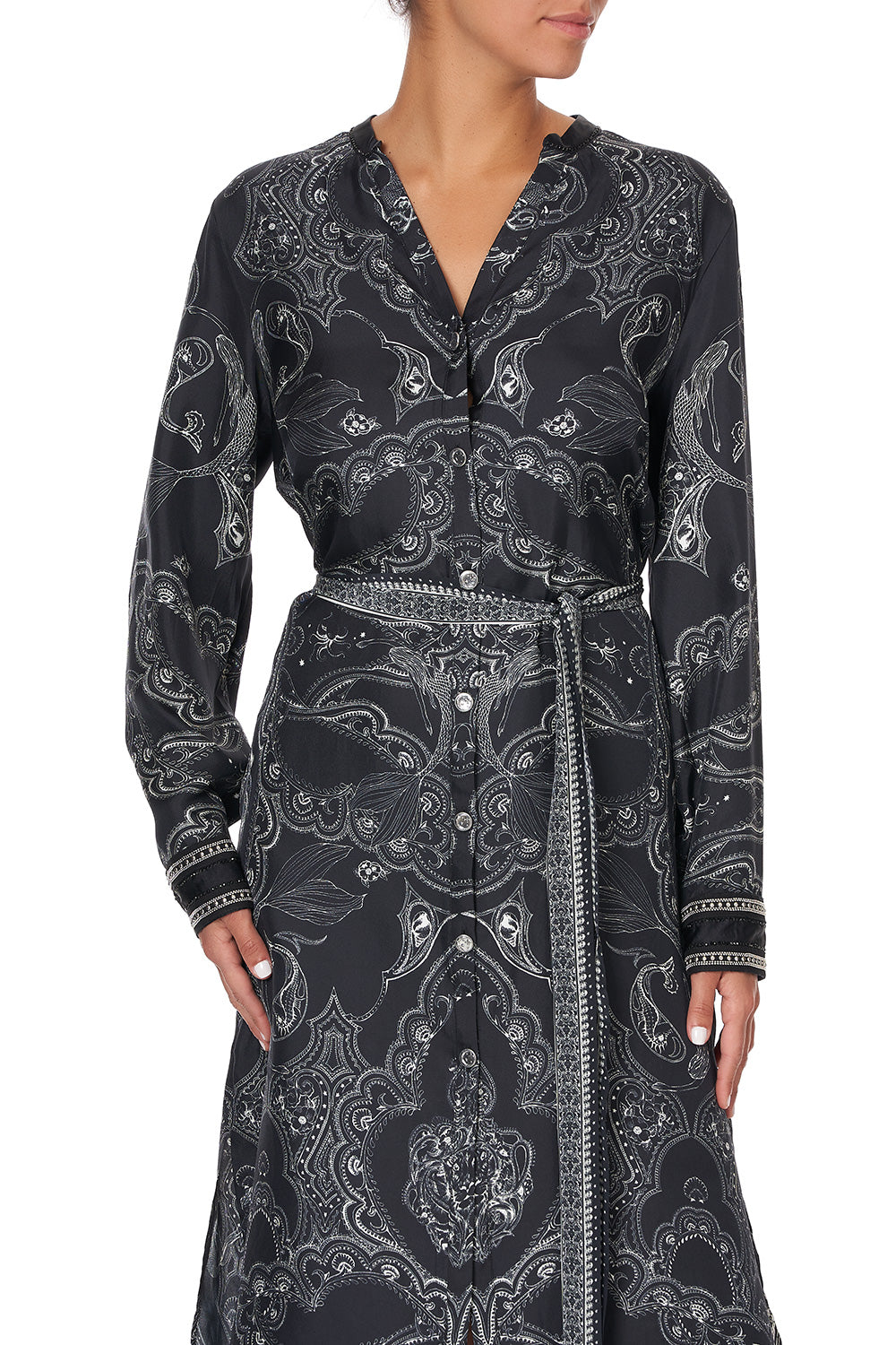 MID LENGTH SHIRT DRESS MIDNIGHT PEARL