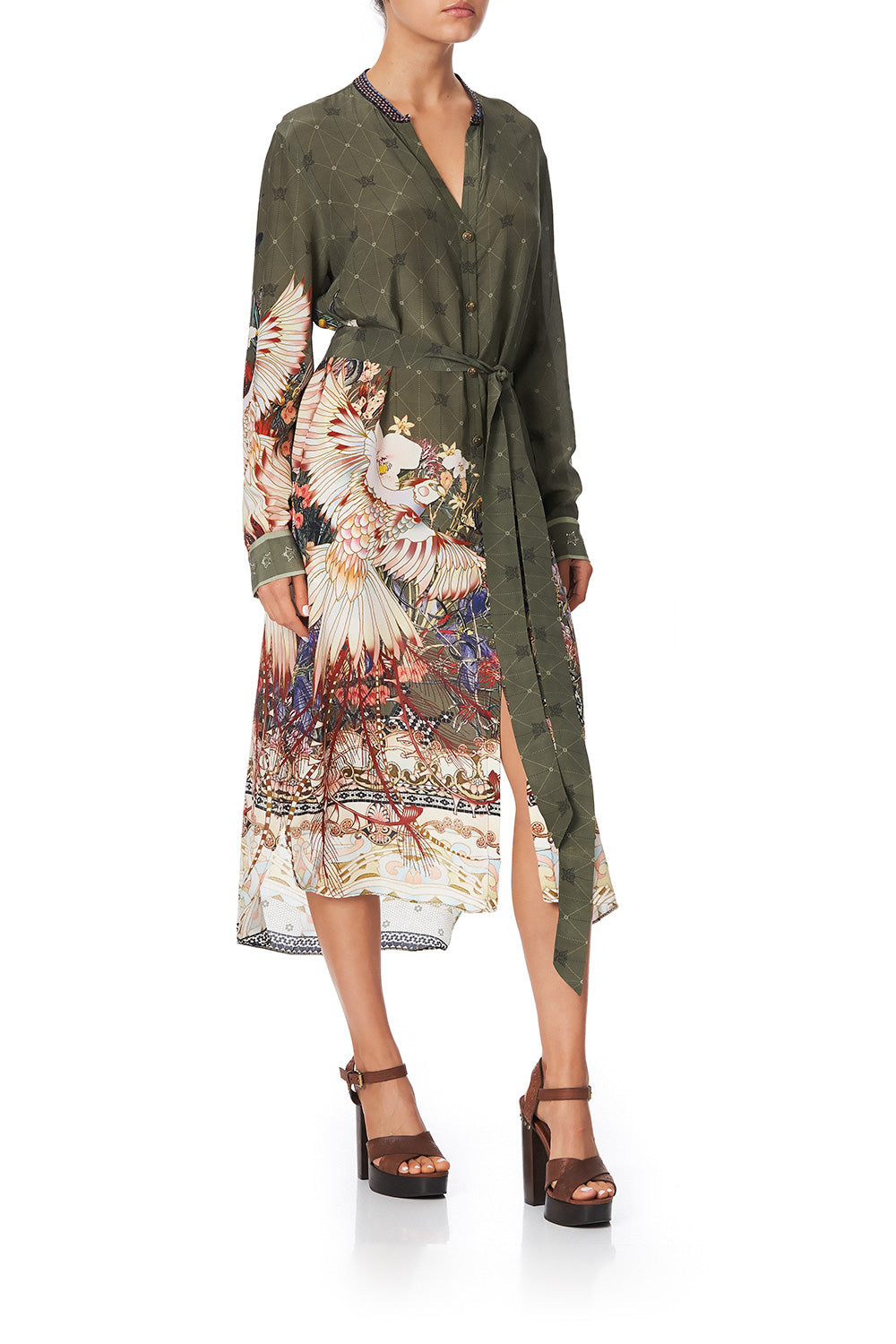 MID LENGTH SHIRT DRESS WATCHFUL WINGS