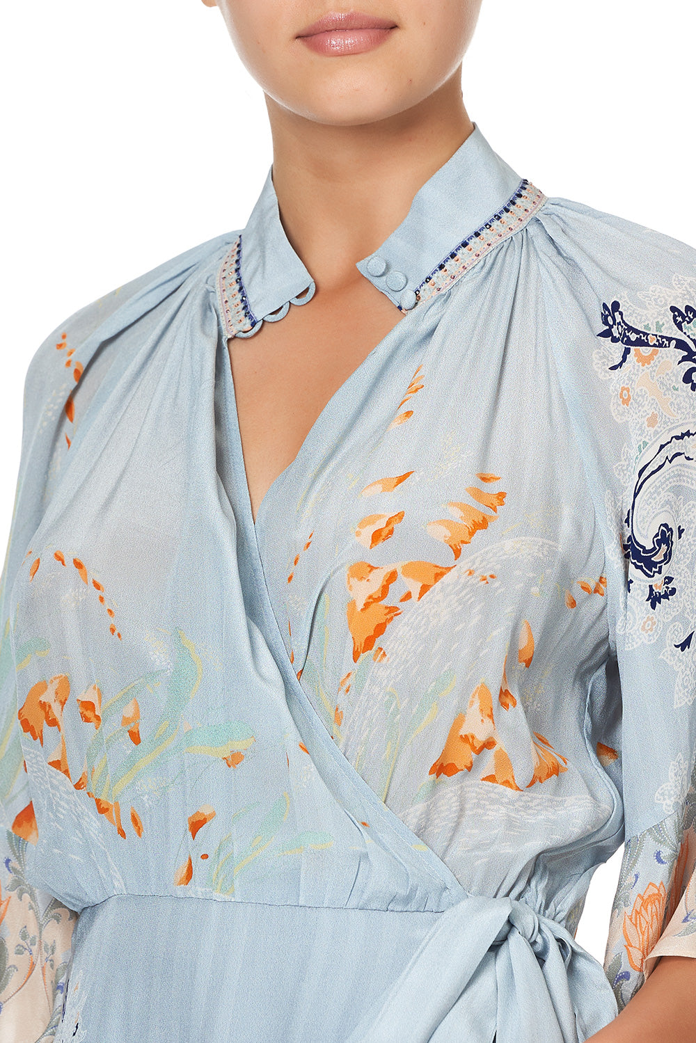 MIDI WRAP DRESS WITH RAGLAN SLEEVE FRASER FANTASIA