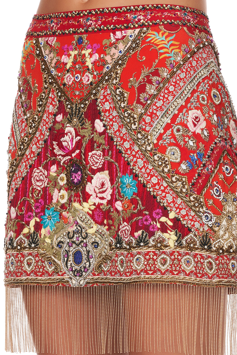 EMBELLISHED MINI SKIRT CAMEOS CAN CAN